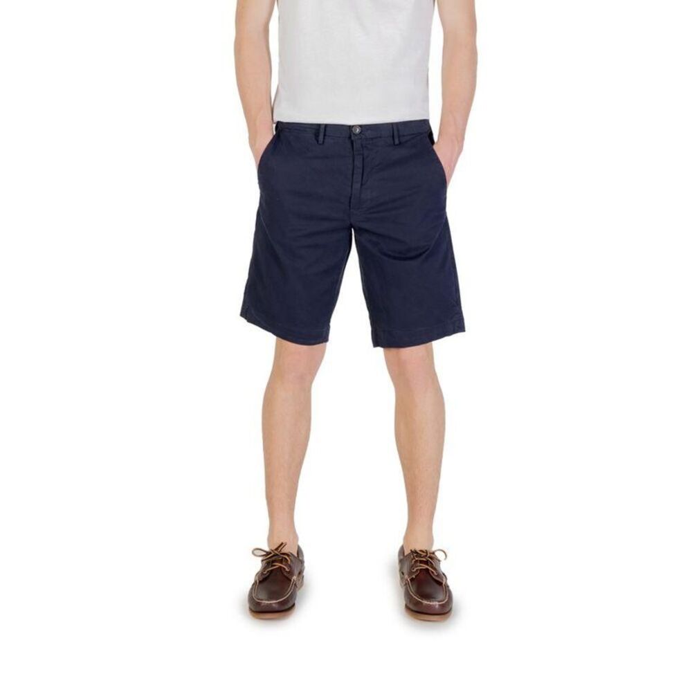 Borghese Navy Cotton Casual Shorts Men Blue